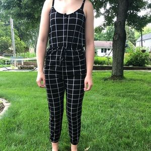 black and white jumpsuit